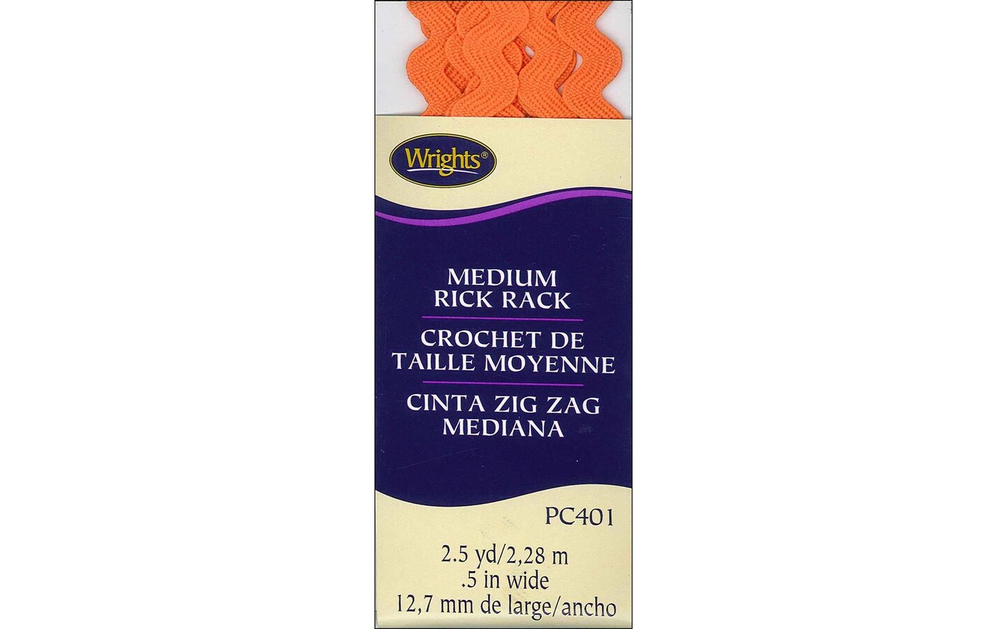 Wrights Medium Rick Rack 2.5yd Orange Peel Michaels