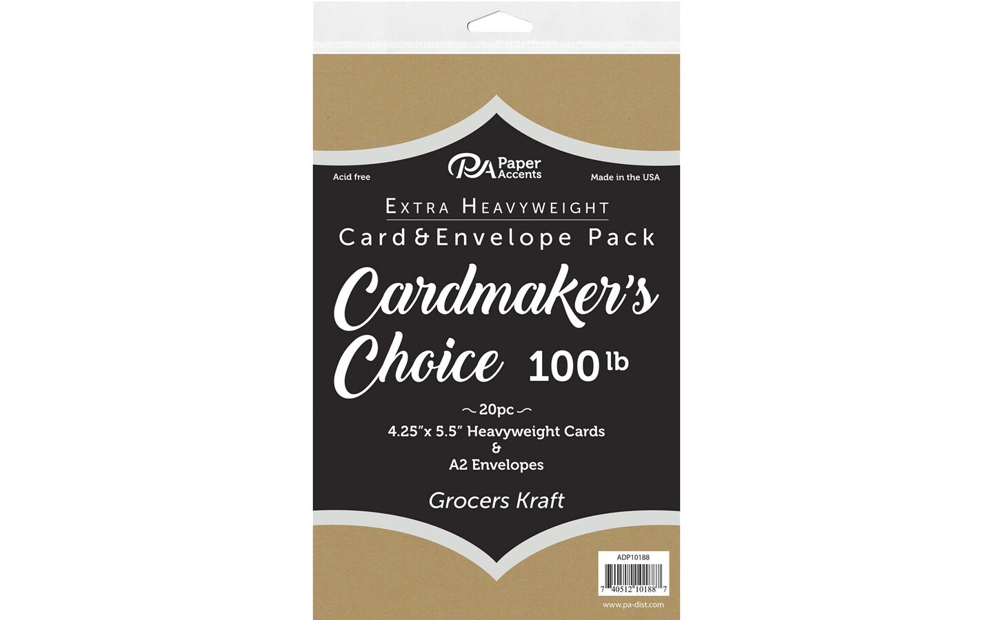 Cardmakers Choice Card&#x26;Env 4.25x5.5 100lb Krft20pc