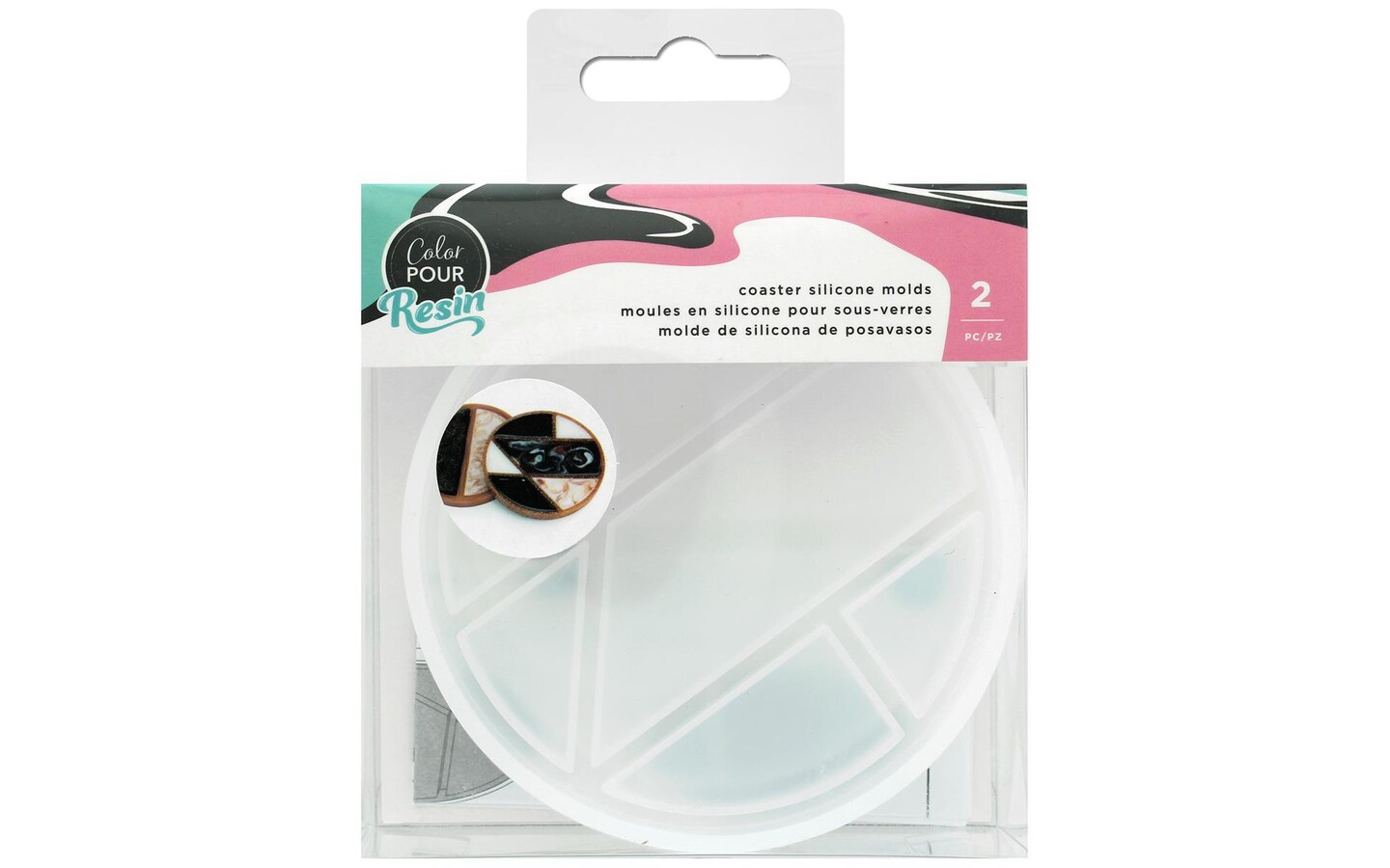 AMC Color Pour Resin Silicone Mold Coasters 2pc