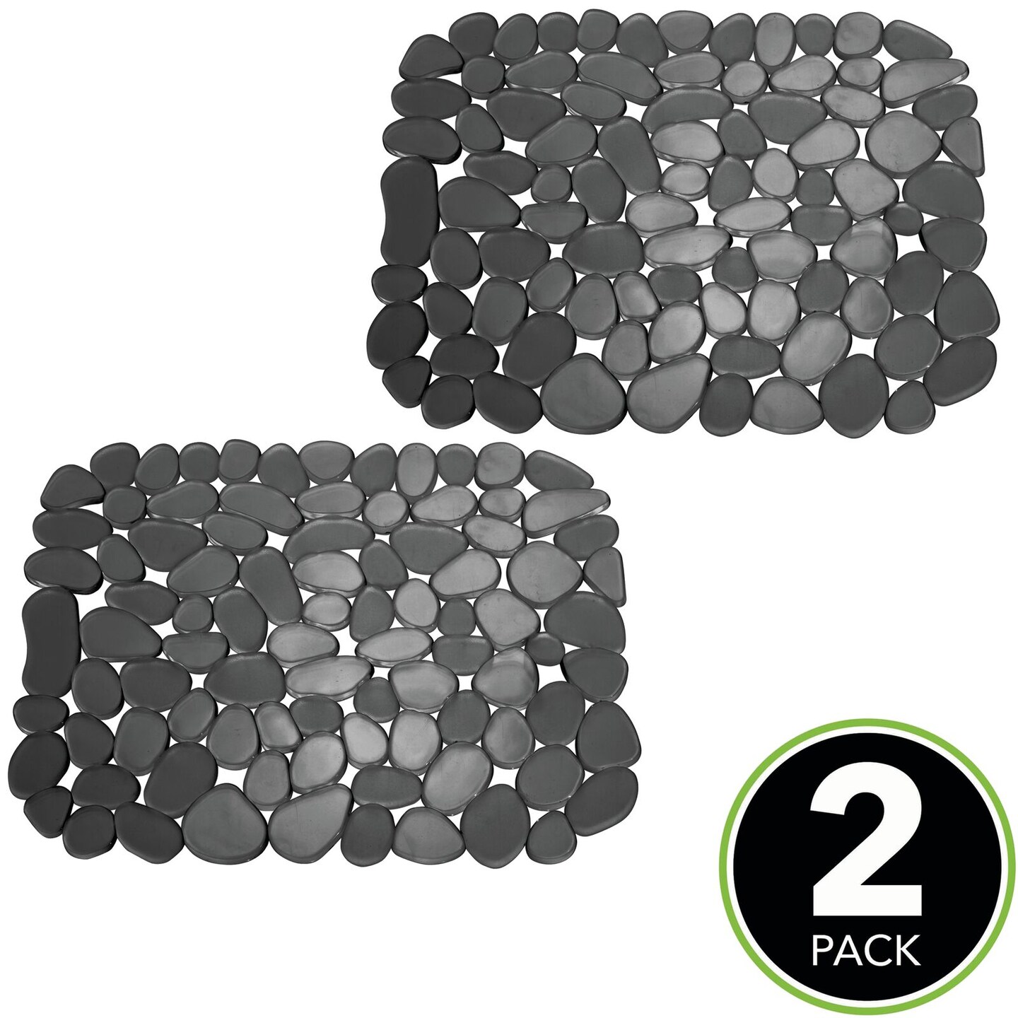 mDesign Kitchen Sink Protector Mat Pebble Design Small, 2 Pack