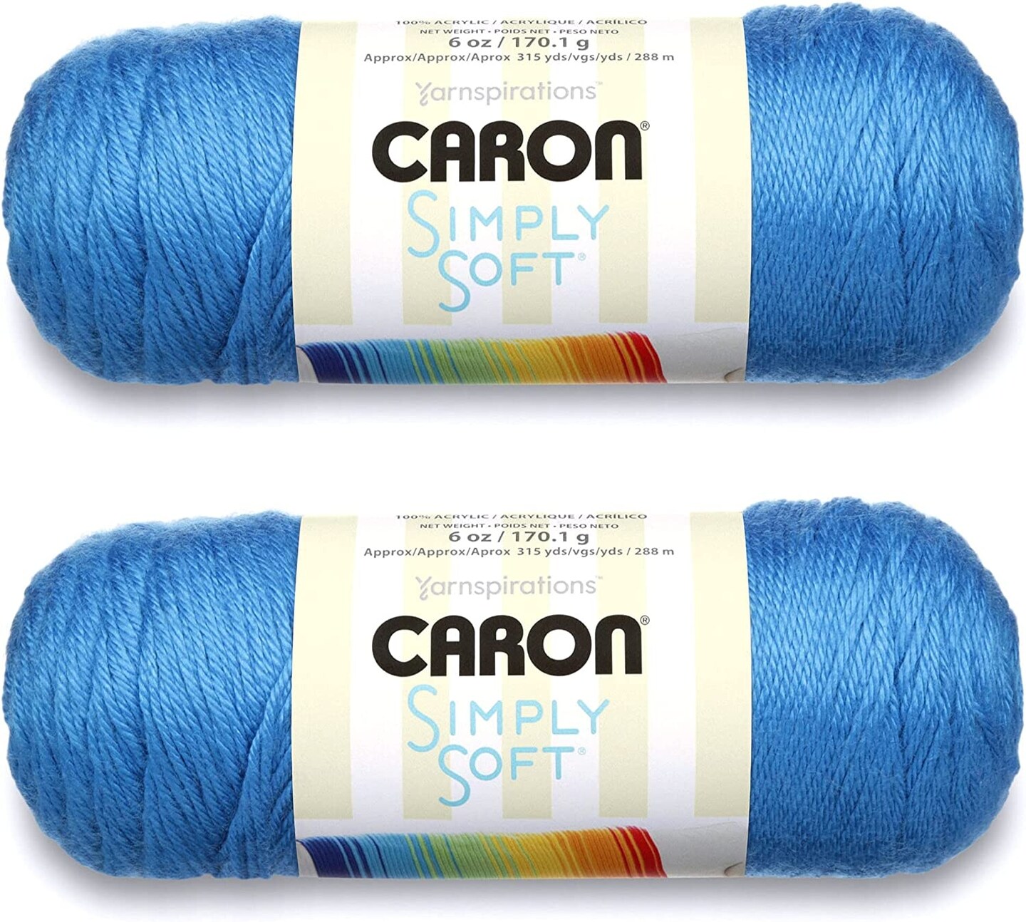 (Pack of 2) Caron Simply Soft Solids Yarn-Cobalt Blue