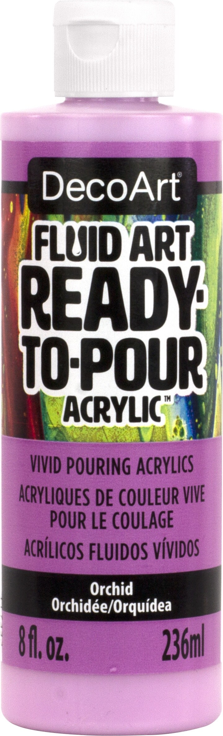 DecoArt FluidArt Ready-To-Pour Acrylic Paint 8oz-Orchid
