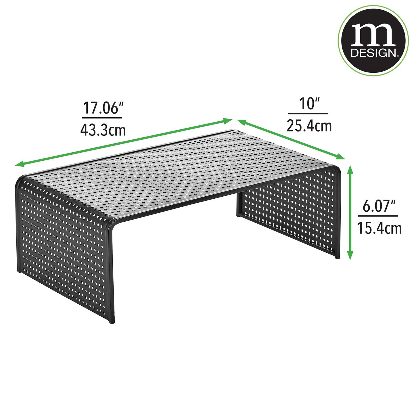 mDesign Large Metal Platform Riser Shelf for Laptop Computer, TV Monitor