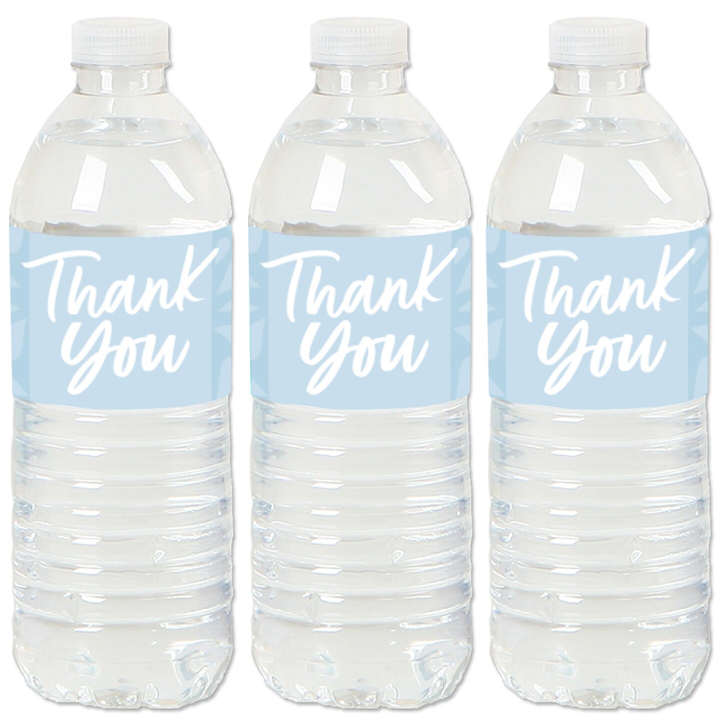 Big Dot of Happiness Dusty Blue Elegantly Simple - Guest Party Favors Water Bottle Sticker Labels - Set of 20