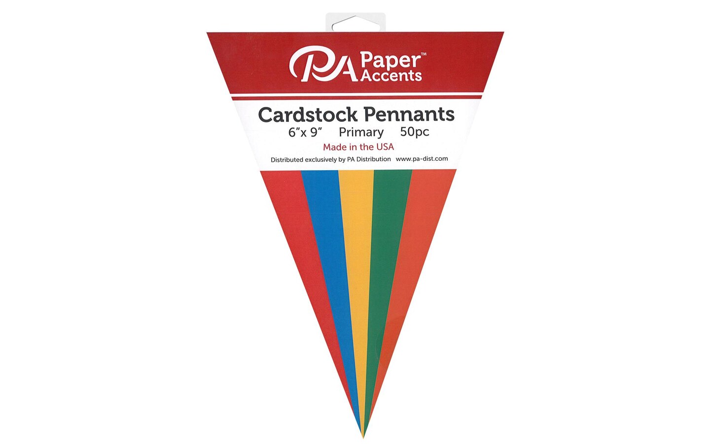Cardstock Pennant Pad 6x9 50pc Primary