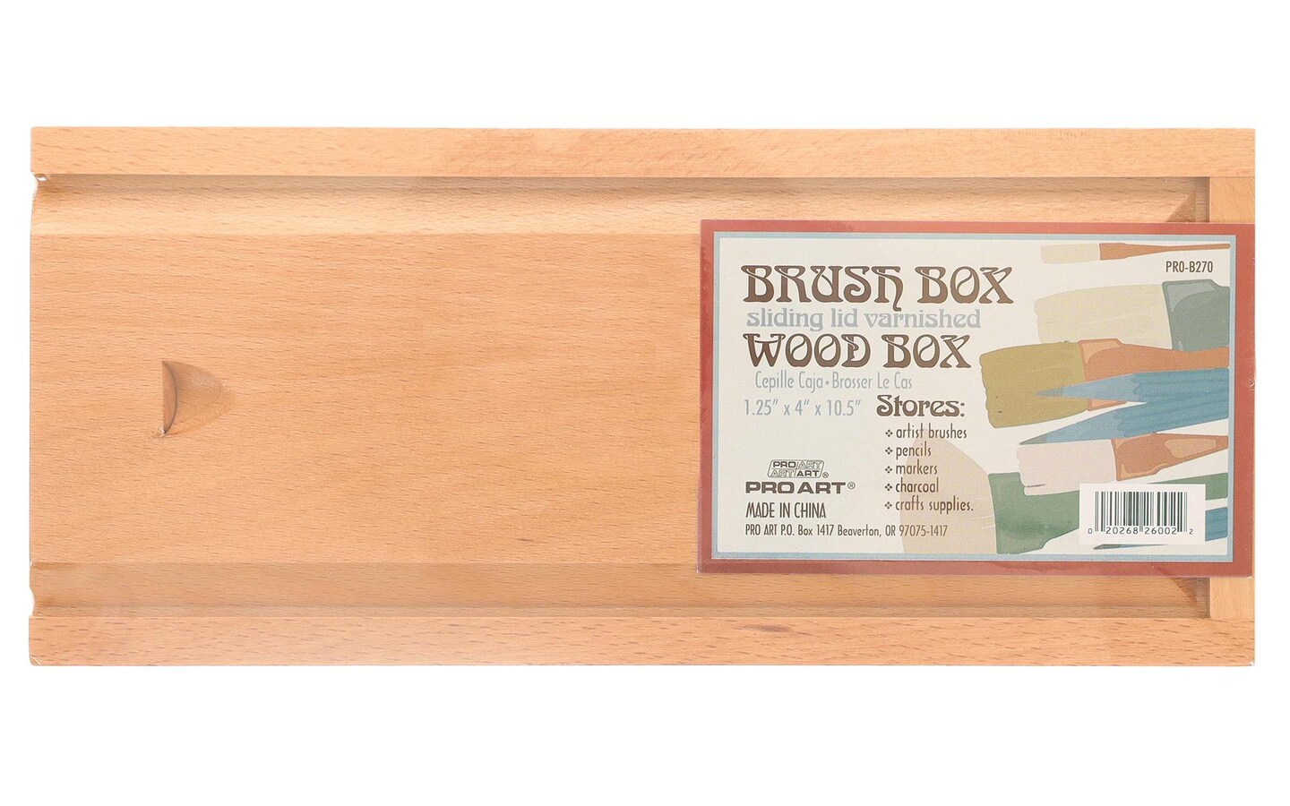 PRO ART 1-1/4-Inch by 4-Inch by 10-1/2-Inch Wood Brush Box