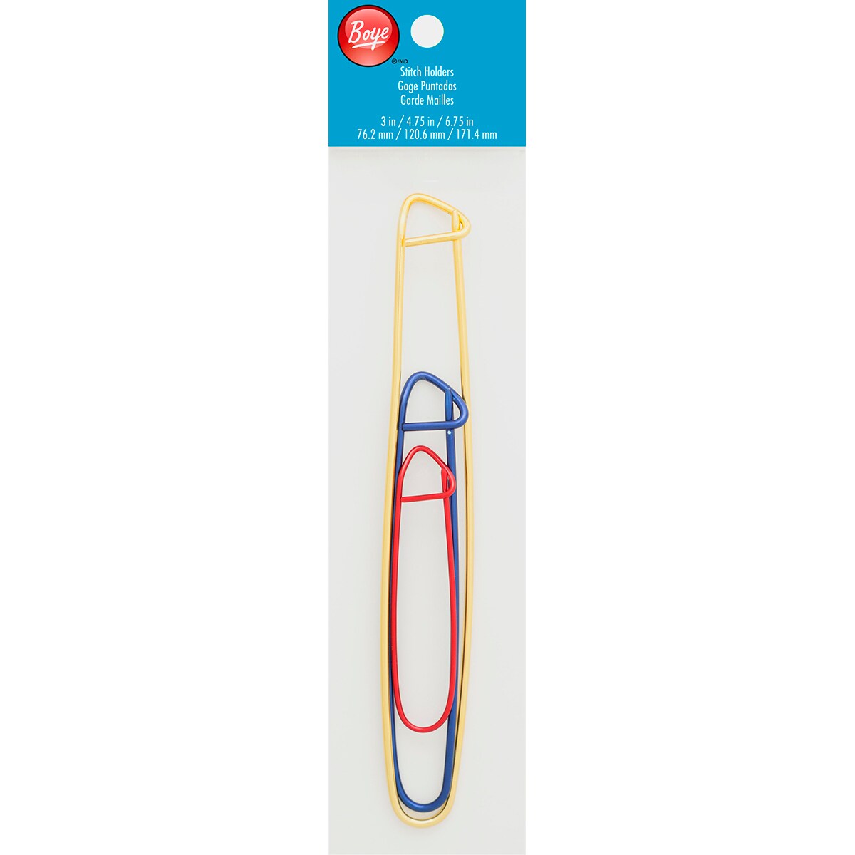 Boye Aluminum Stitch Markers-3&#x22;, 4.75&#x22; &#x26; 6.75&#x22; 3/Pkg