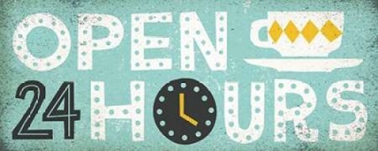 Retro Diner Open 24 Hours Panel Poster Print by Michael Mullan - Item # VARPDX20385