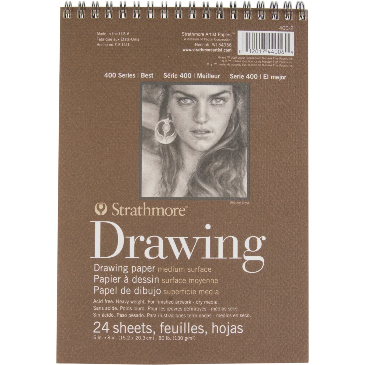 Strathmore Medium Drawing Spiral Paper Pad 6&#x22;X8&#x22;-24 Sheets