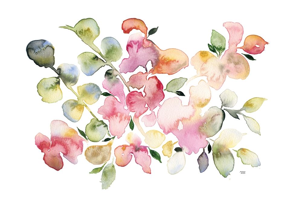 Shades of Pink Watercolor Floral Poster Print by Andrea Bijou - Item # VARPDXRB13087AB