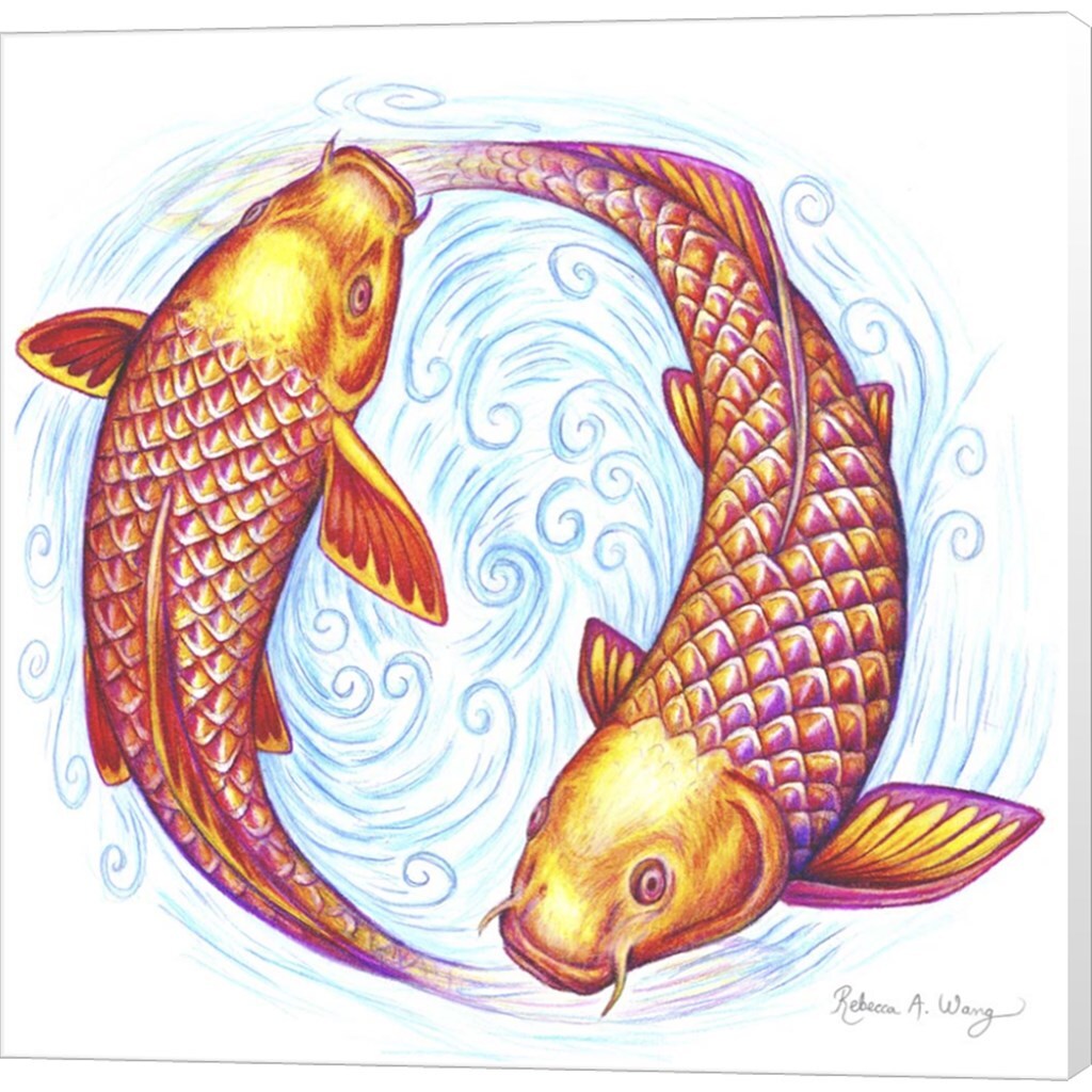 Pisces by Rebecca Wang Art 12&#x22; x 12&#x22; Canvas Wall Art