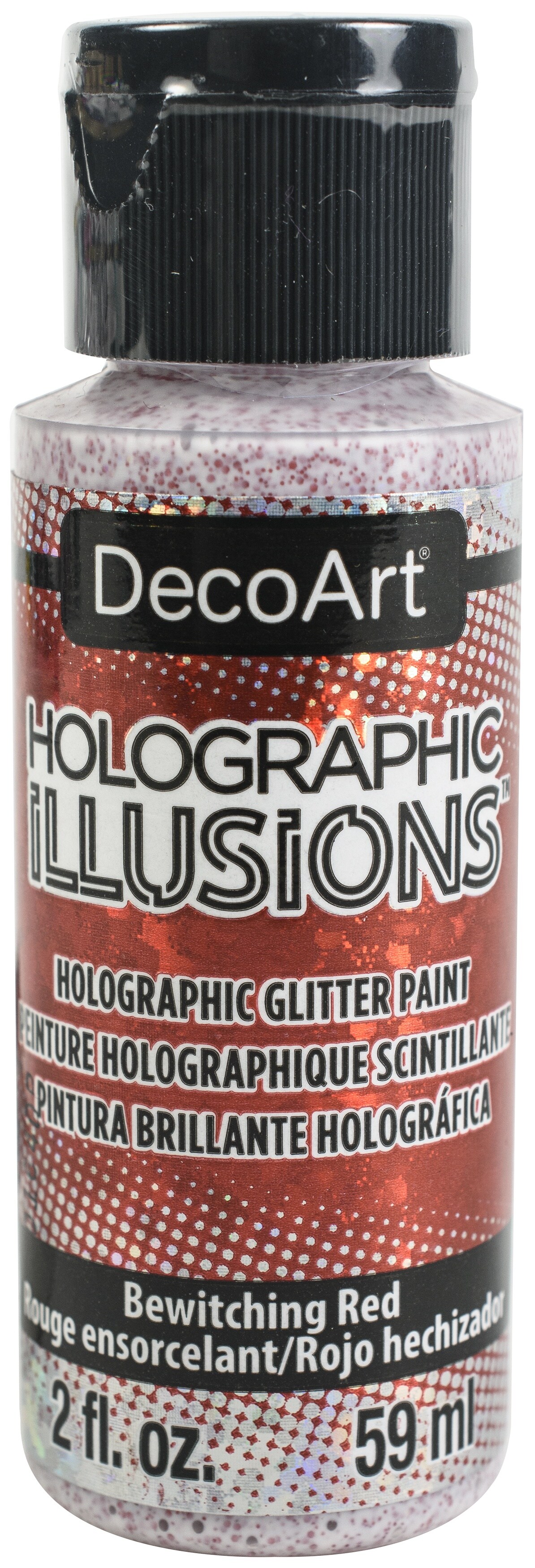 DecoArt Holographic Illusions Paint 2oz-Bewitching Red