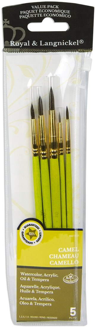 Royal &#x26; Langnickel(R) Sable Value Pack Brush Set-5/Pkg