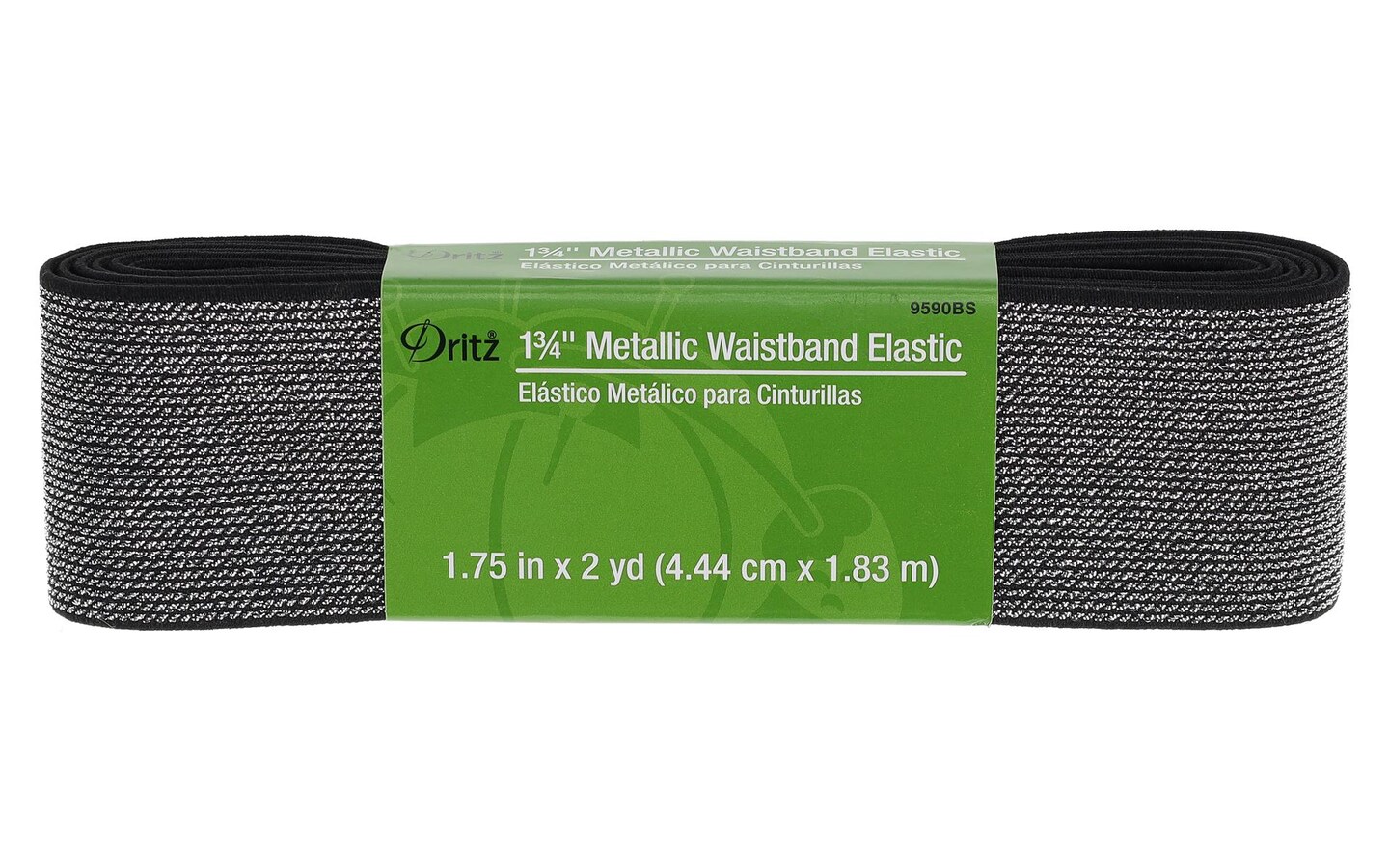 Dritz elastic waistband metallc 1 75 x2yd blk slvr michaels