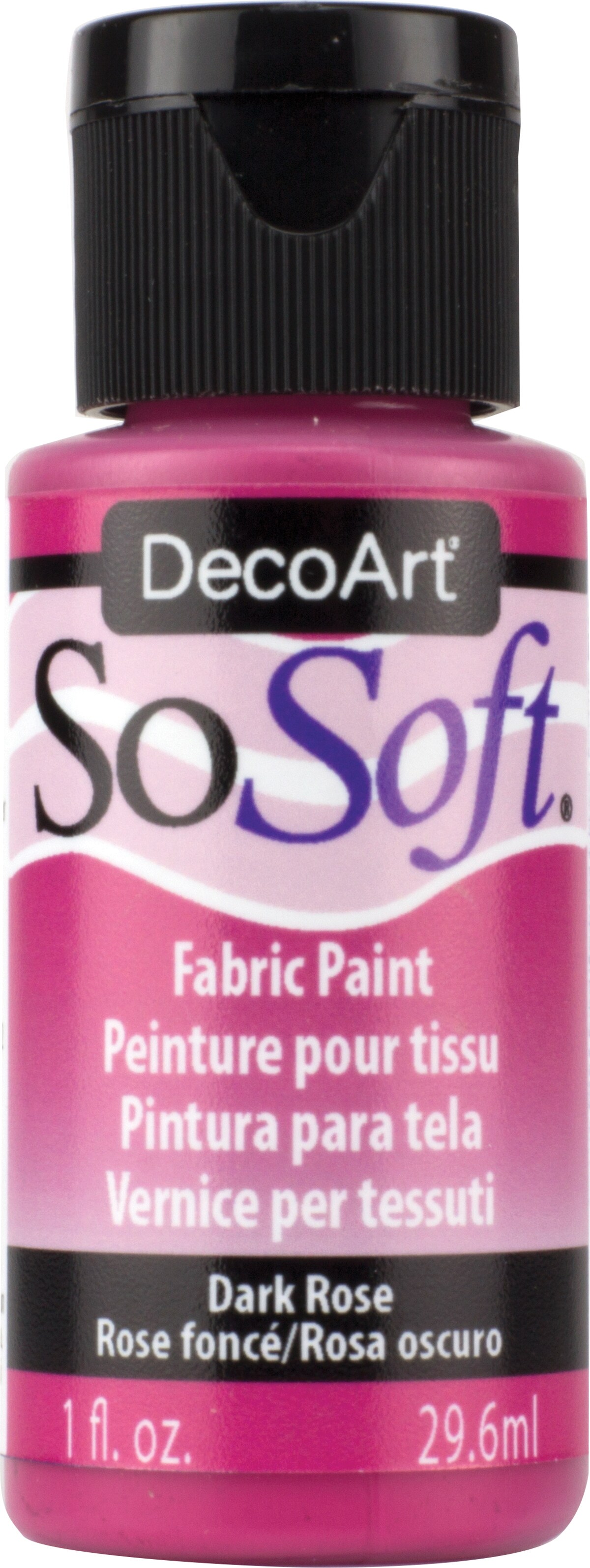 DecoArt SoSoft Fabric Acrylic Paint 1oz-Dark Rose