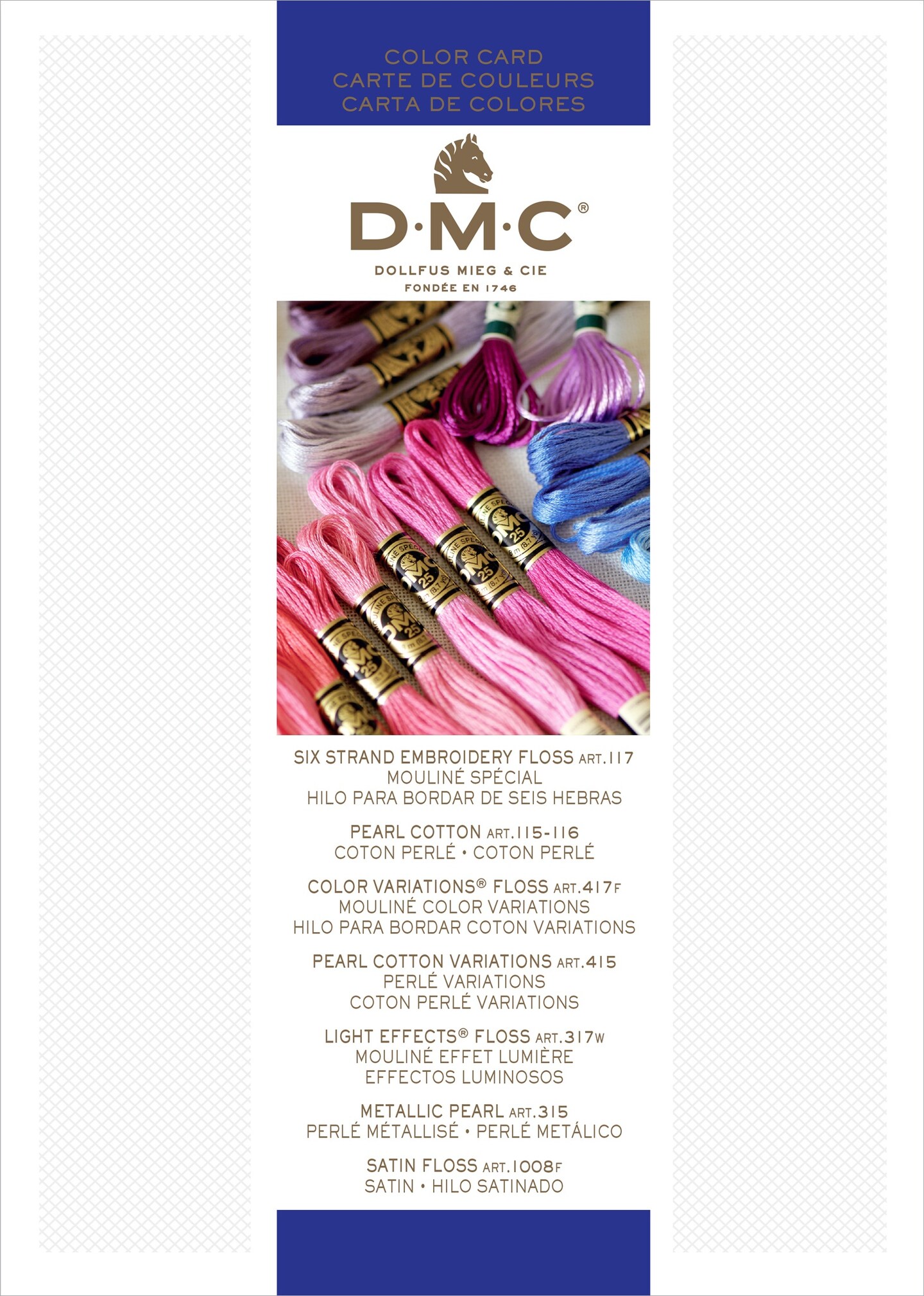 DMC Needlework Threads Printed Color Card