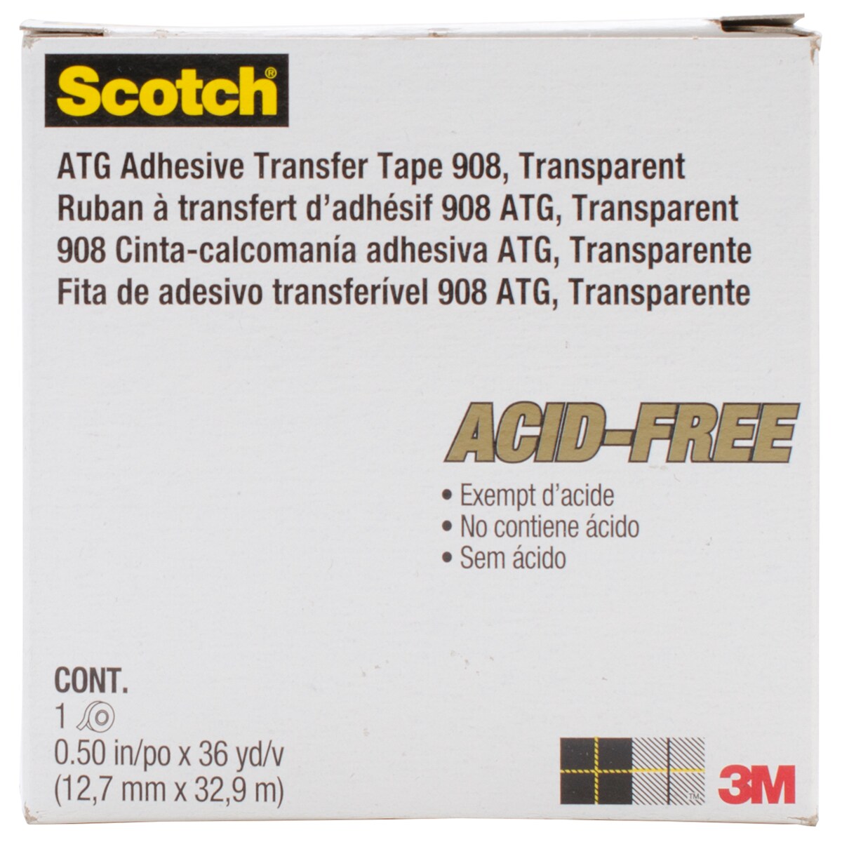 Scotch Atg Gold Transfer Tape.5"X36yd Michaels