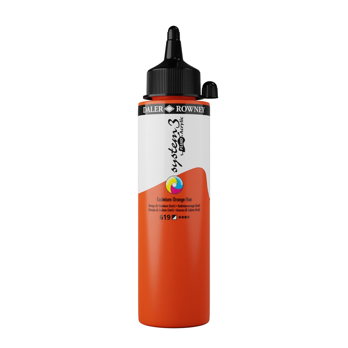 Daler-Rowney System 3 Fluid Acrylic, 250Ml, Cadmium Orange Hue