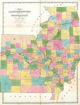 Map of Illinois and Missouri, 1839 Poster Print by David Burr - Item # VARPDX294972