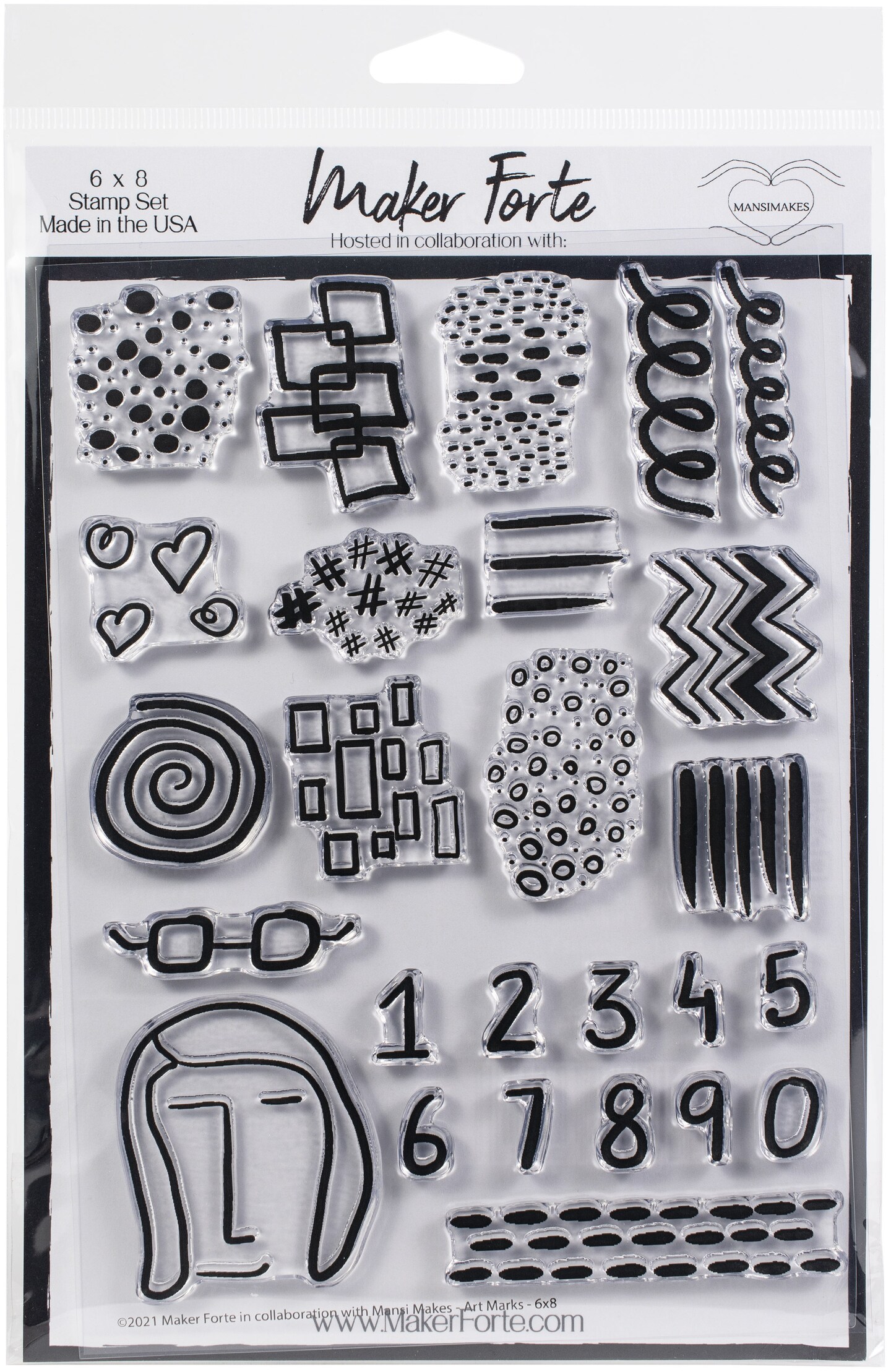 Maker Forte Clear Stamps By Mansi Makes 6"X8"Art Marks Michaels