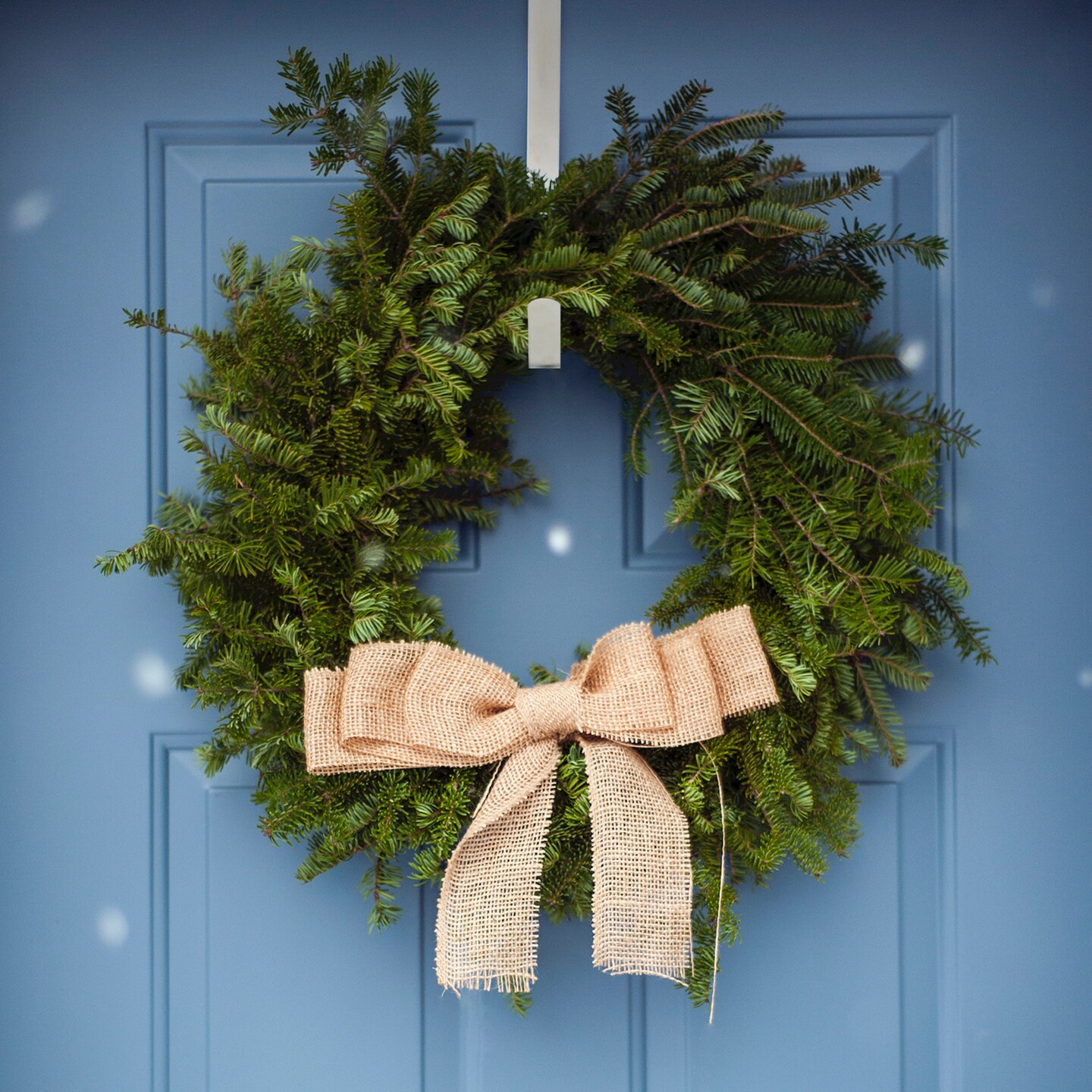 RN&#x27;D Over Door Wreath Hook - Thin Silver Metal Overdoor Wreath Holder Seasonal Hanger for Front or Back Door &#x2013; 12&#x201D;