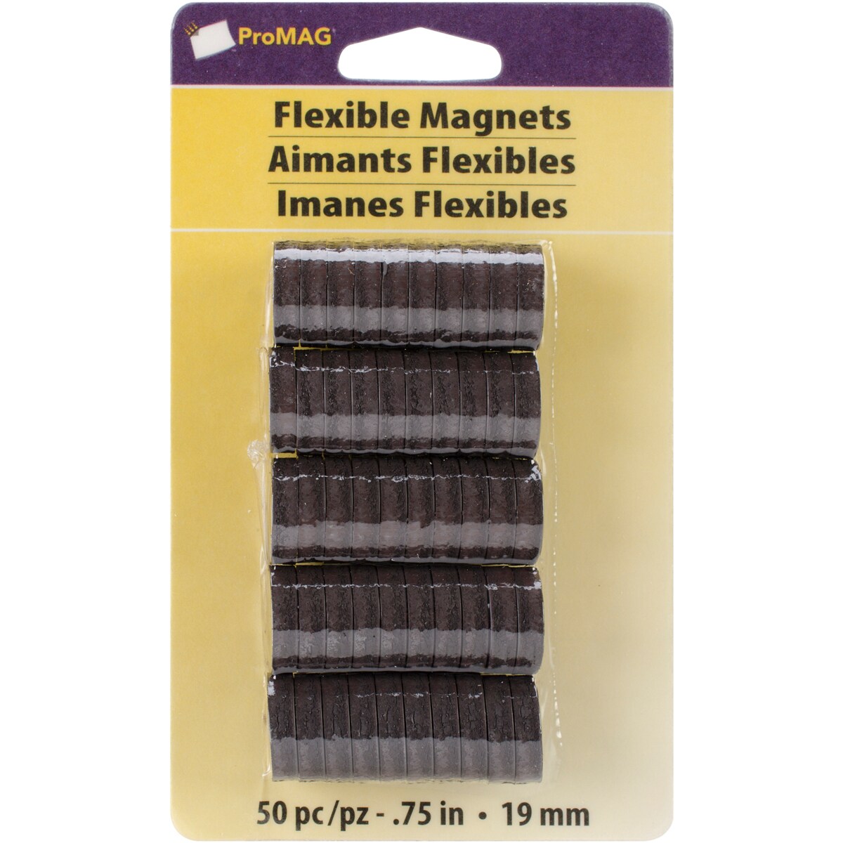 ProMag Flexible Round Magnets 50/Pkg-.75&#x22;