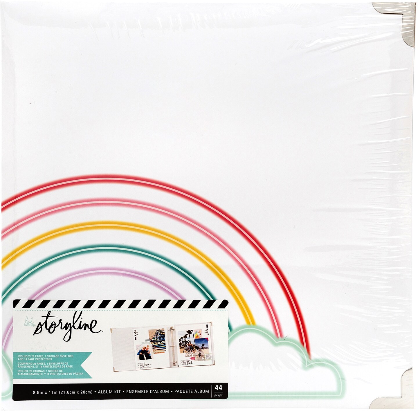 Heidi Swapp Storyline 3 D-Ring Album 8.5&#x22;X11&#x22;-Rainbow