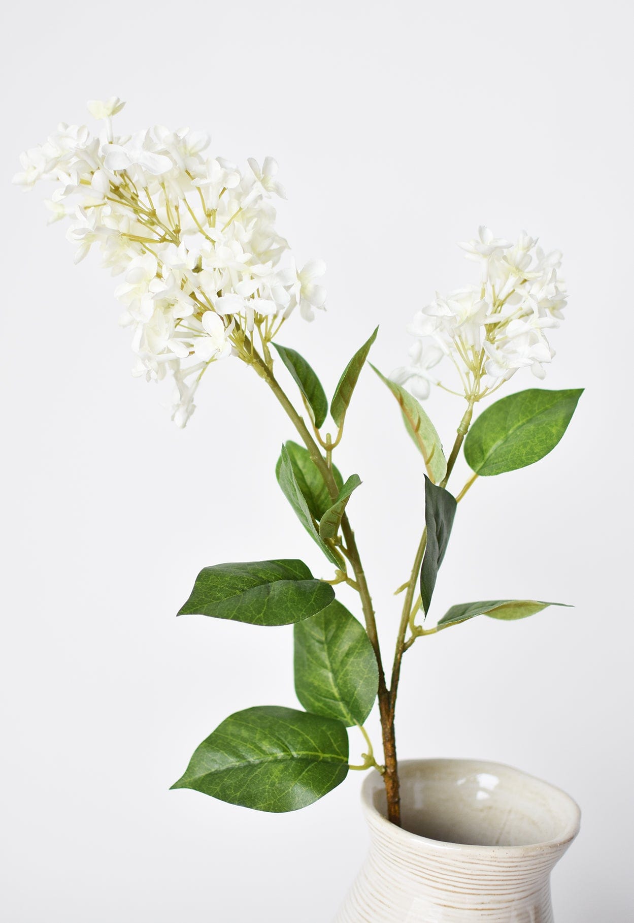 28.5&#x22; Faux White English Lilac Stem