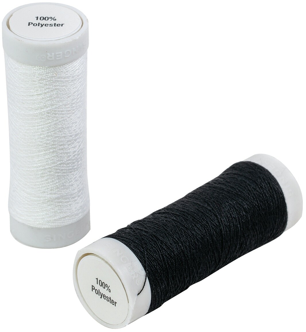 SINGER All-Purpose Polyester Thread 200yd 2/Pkg-Black & White