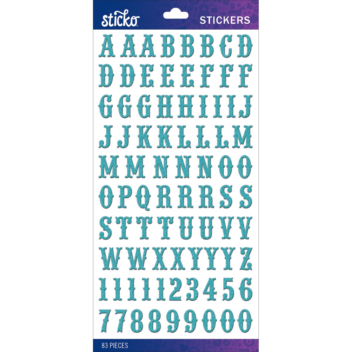 Sticko Alphabet Stickers-White Futura Bold Small