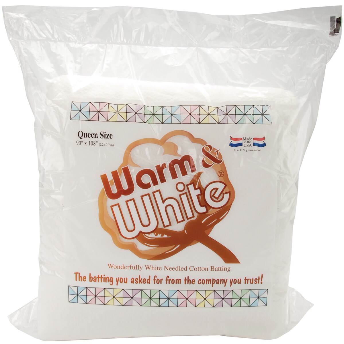 Warm Company Warm &#x26; White Cotton Batting-Queen Size 90&#x22;X108&#x22;