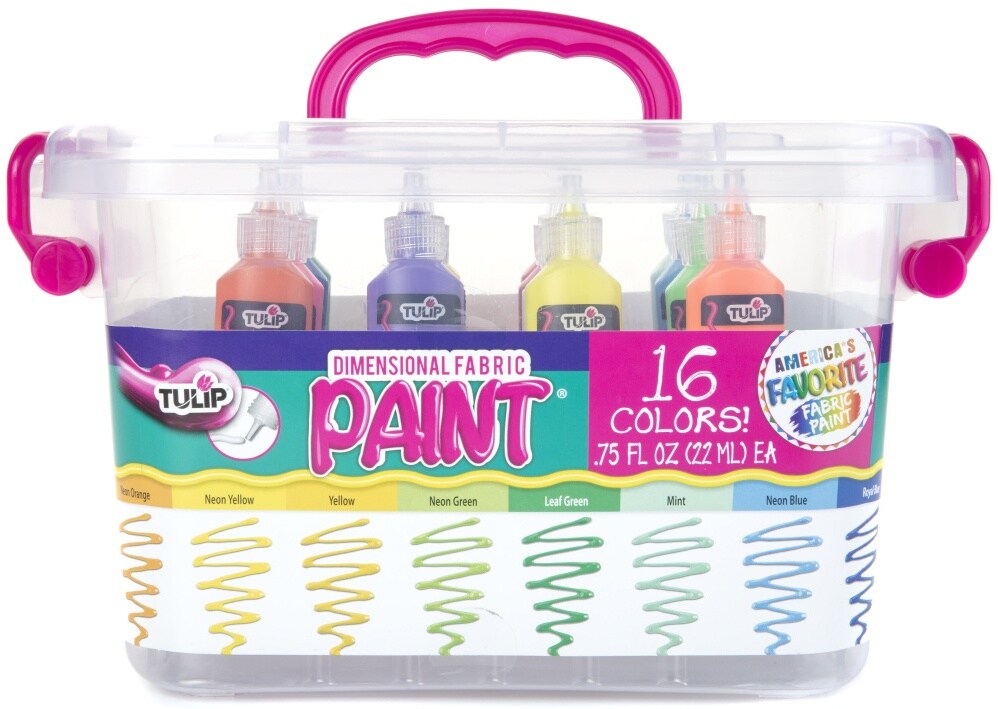 Tulip Dimensional Fabric Paint Kit .75oz 16/Pkg-Rainbow