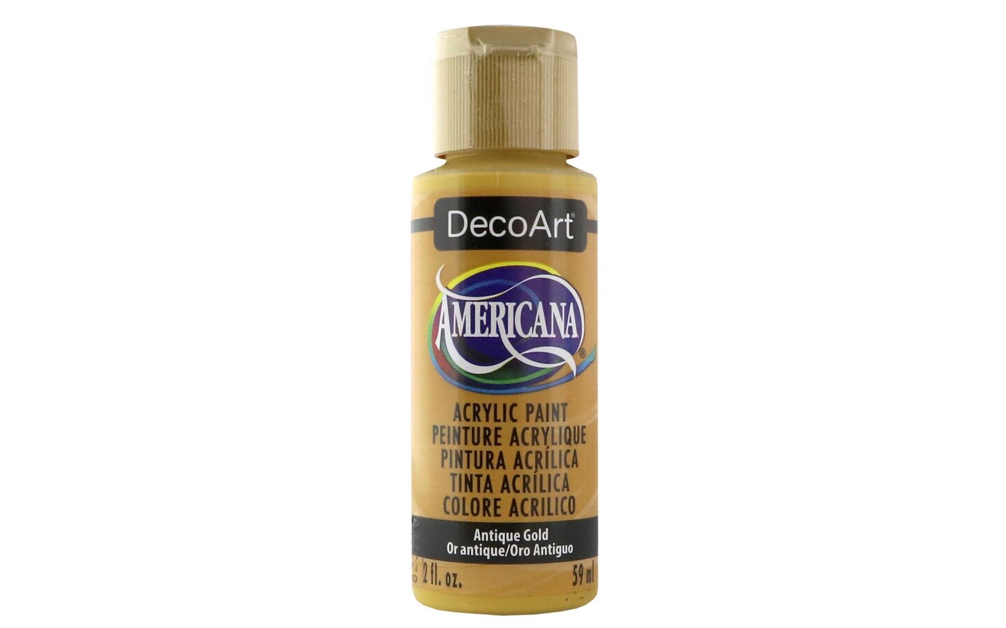 DECOART AMERICANA ACRYLIC PAINT- ANTIQUE GOLD (2oz) - Scrapbooking and  Paper Crafts