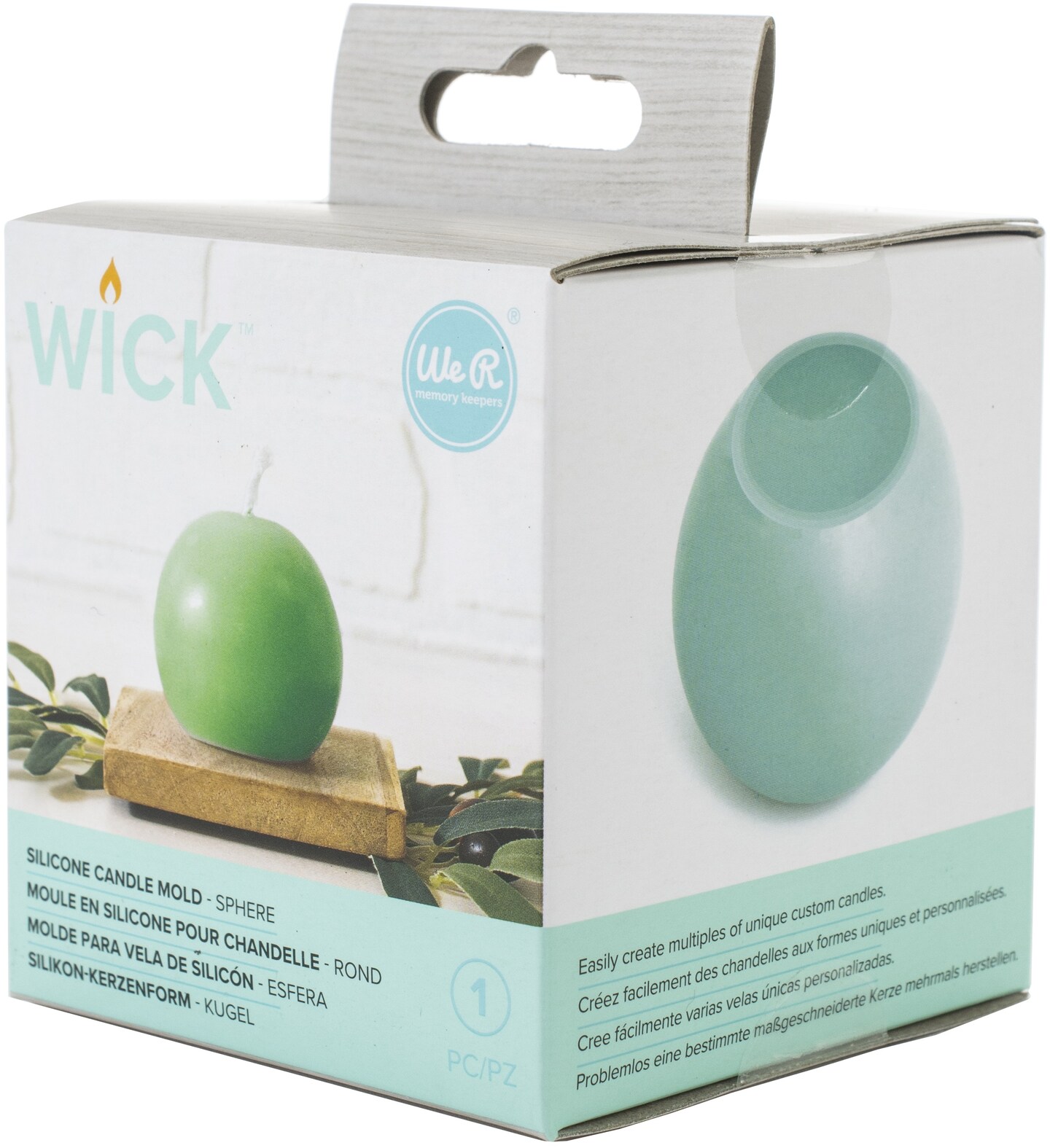 We R Wick Silicone Mold - Sphere Shaped 3D Mold for Candle Making, DIY Soap Making, and Resin Crafts - 3 x 3 x 2.75 inches