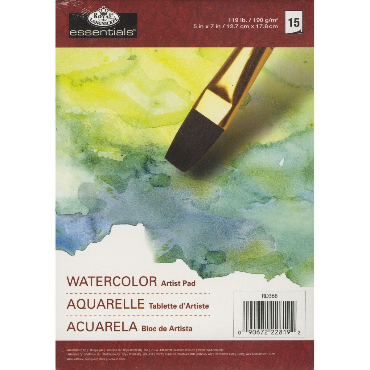 Essentials(Tm) Watercolor Artist Paper Pad 5"X7"15 Sheets Michaels