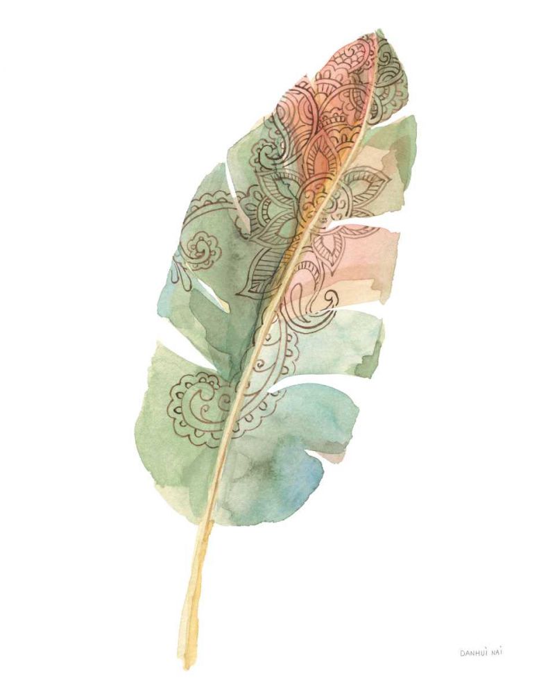 Boho Tropical Leaf I on White by Danhui Nai - Item # VARPDX66116