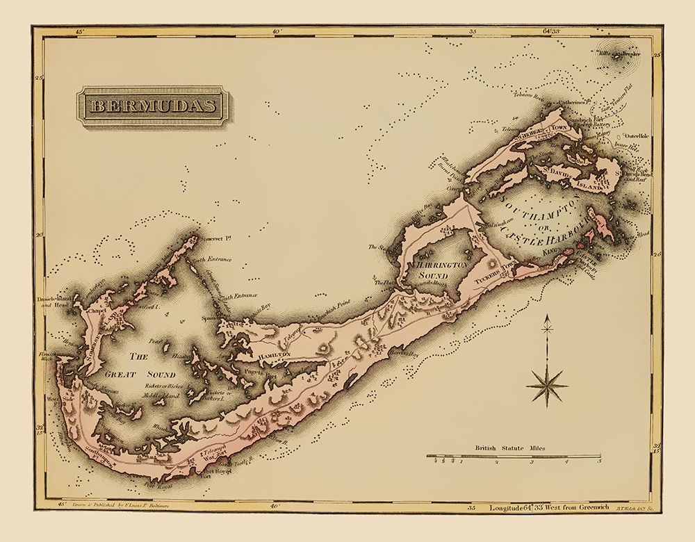 Bermuda - Lucas 1823 Poster Print by Lucas Lucas # ITBE0015