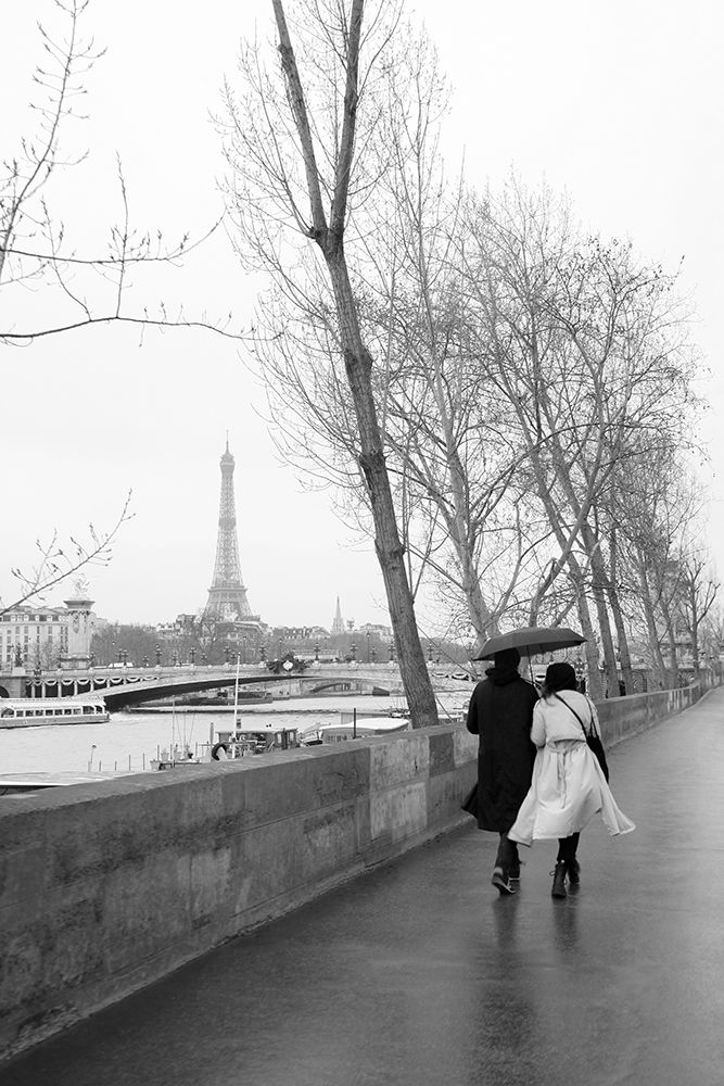 Paris In The Rain I Love Poster Print by Carina Okula # O411D