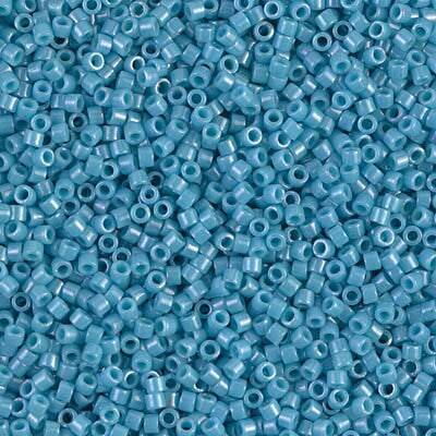 Miyuki Delica Bead 11/0, DB0218, Opaque Med Turquoise Blue Luster, 5 grams