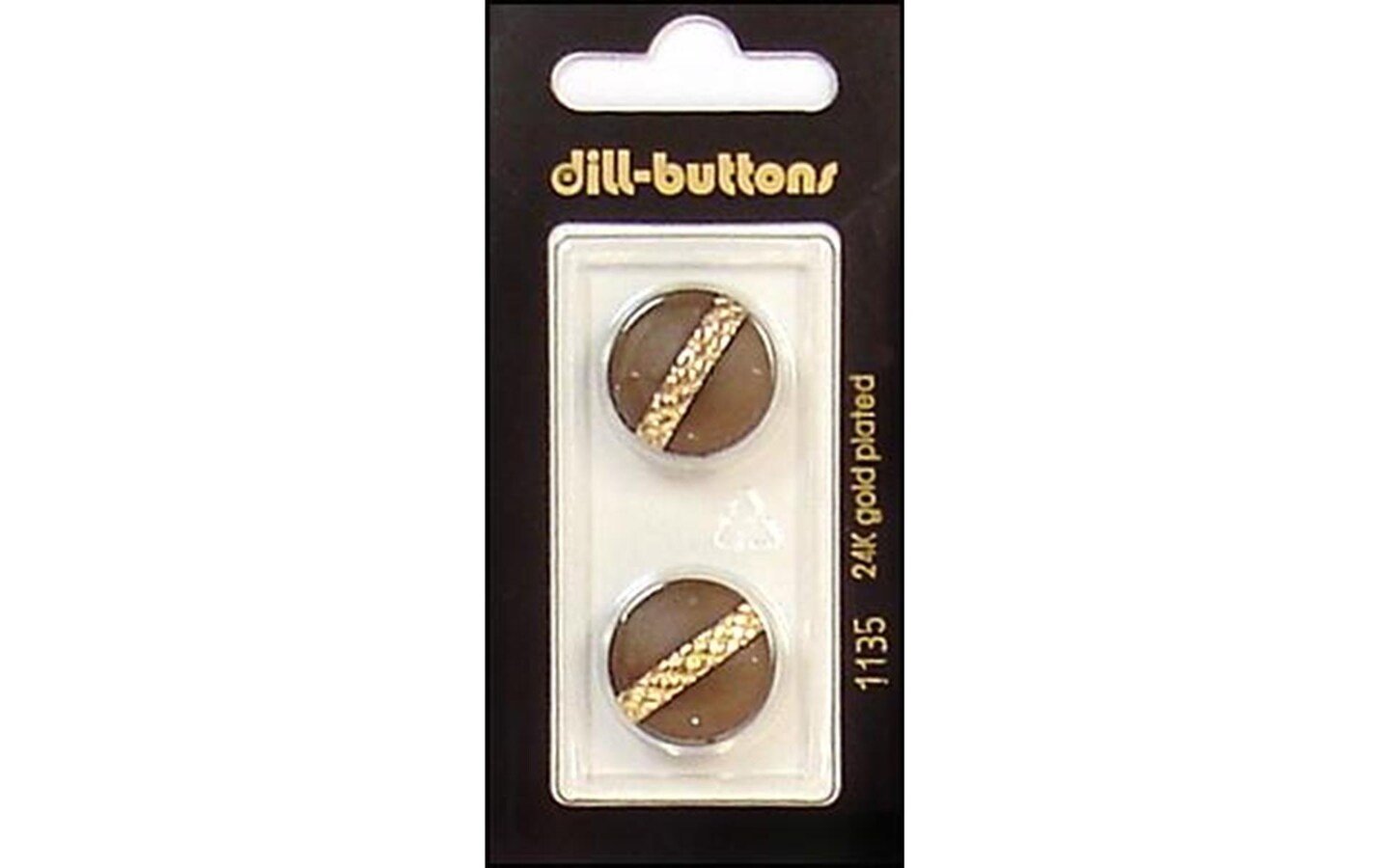 Dill Buttons 18mm 2pc Shank Brown/Gold