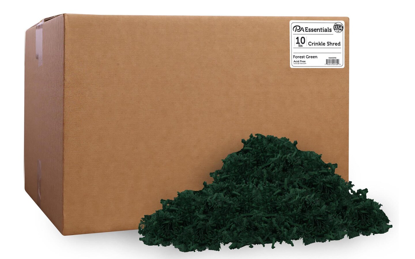 PA Ess Crinkle Shred Box 10lb Forest Green