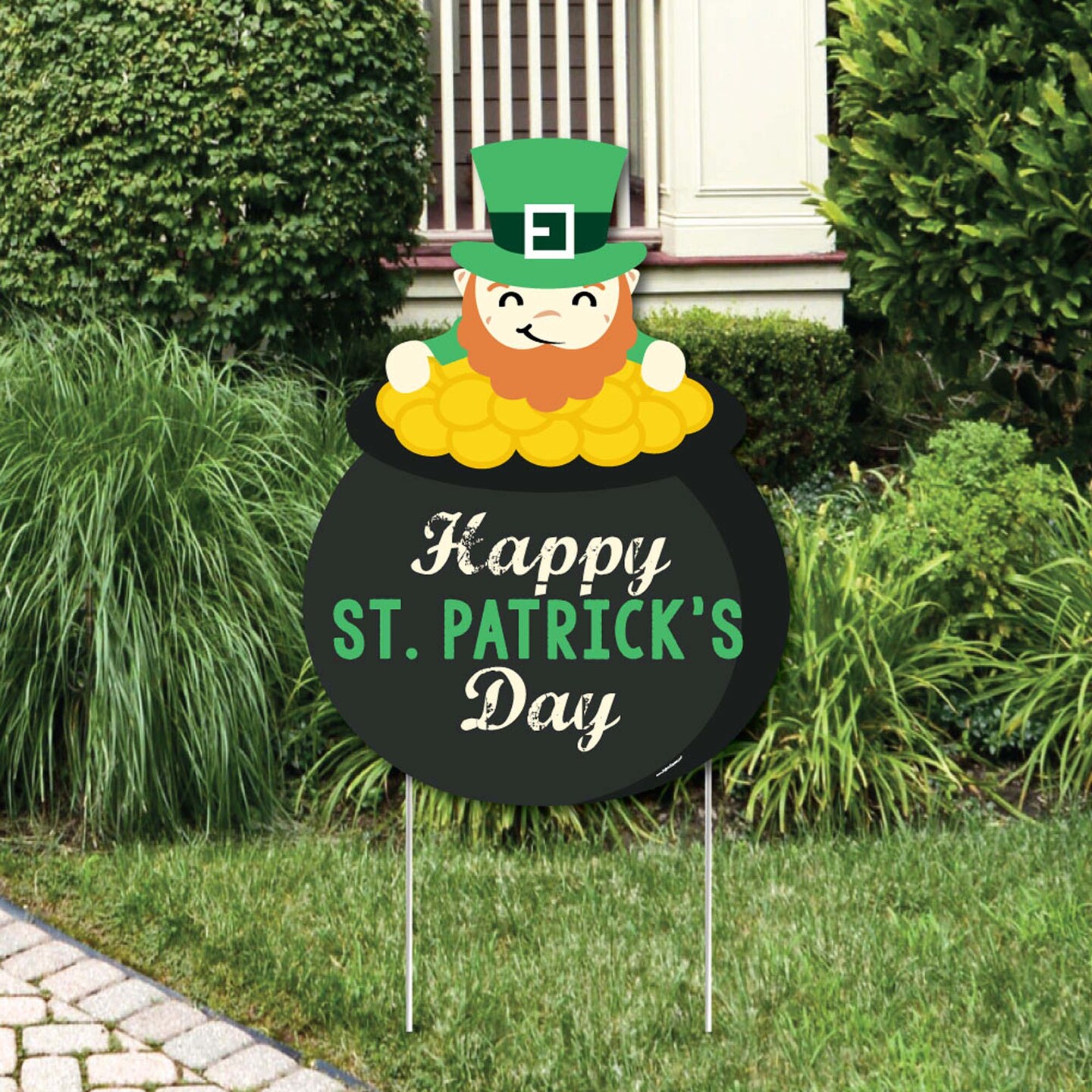 Big Dot of Happiness St. Patrick&#x27;s Day - Party Decorations - Saint Paddy&#x27;s Day Party Welcome Yard Sign