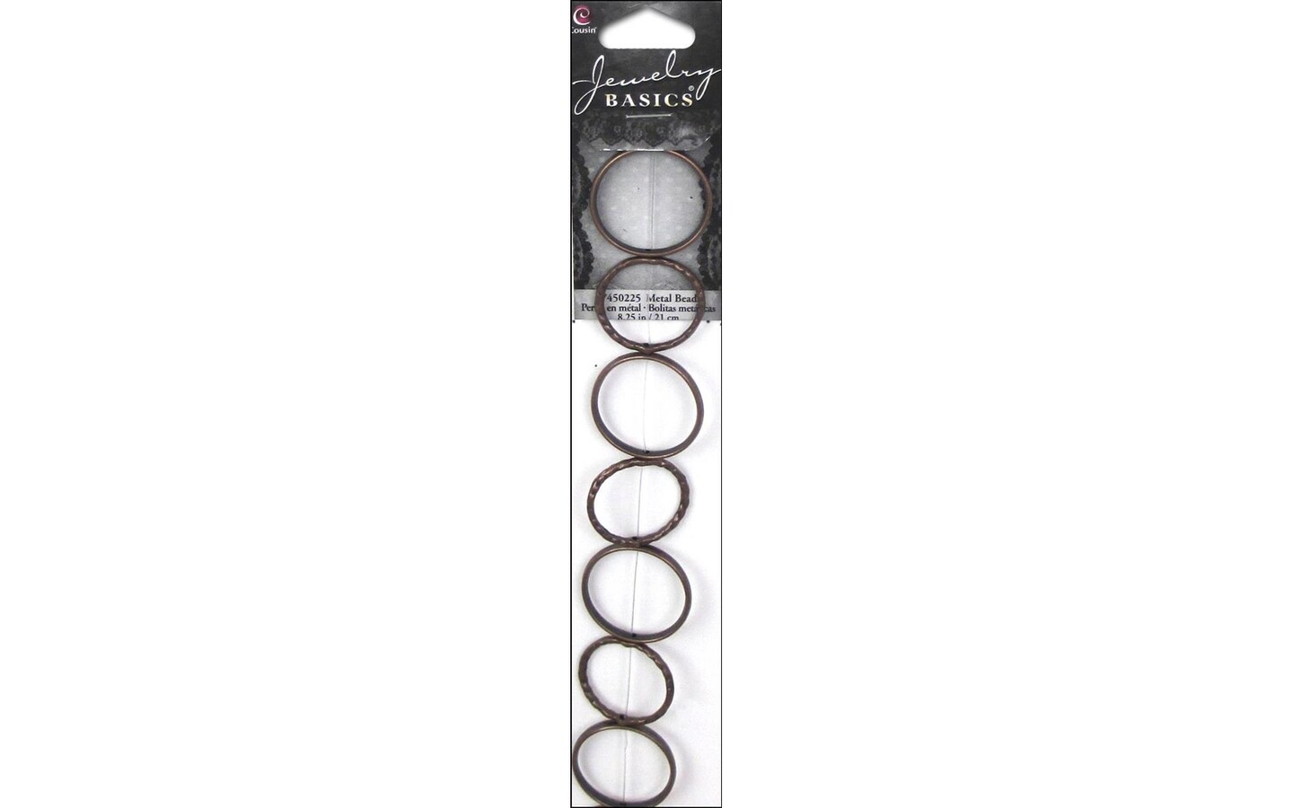 Cousin Bead Strand 8.25&#x22; Metal Donut Copper