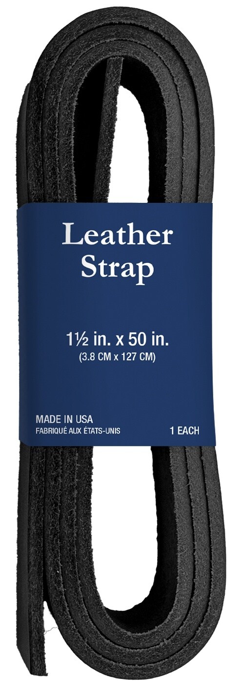 Realeather(R) Crafts Leather Strap 1.5&#x22;X50&#x22;-Black
