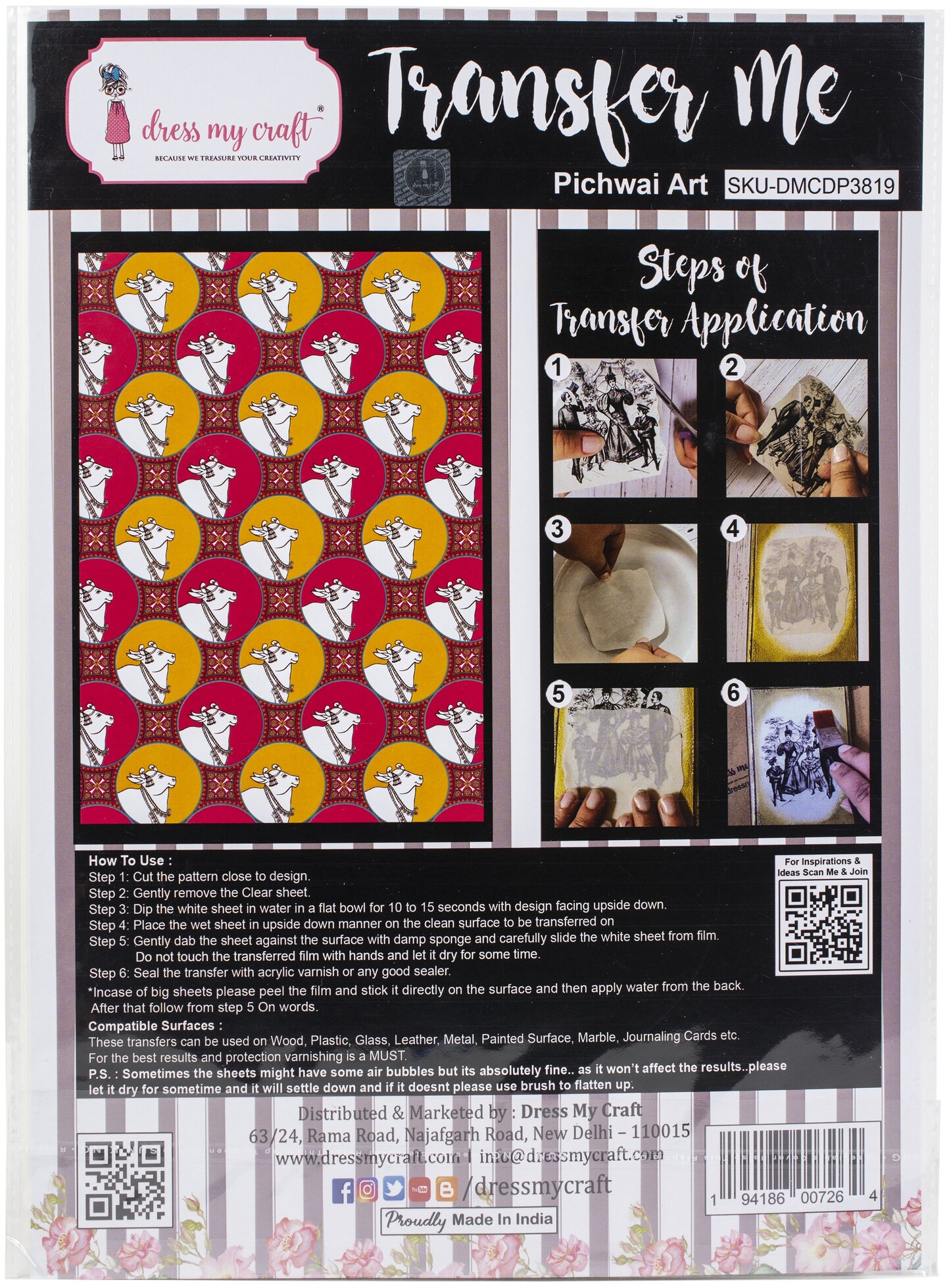 Dress My Craft Transfer Me Sheet A4-Pichwai Art