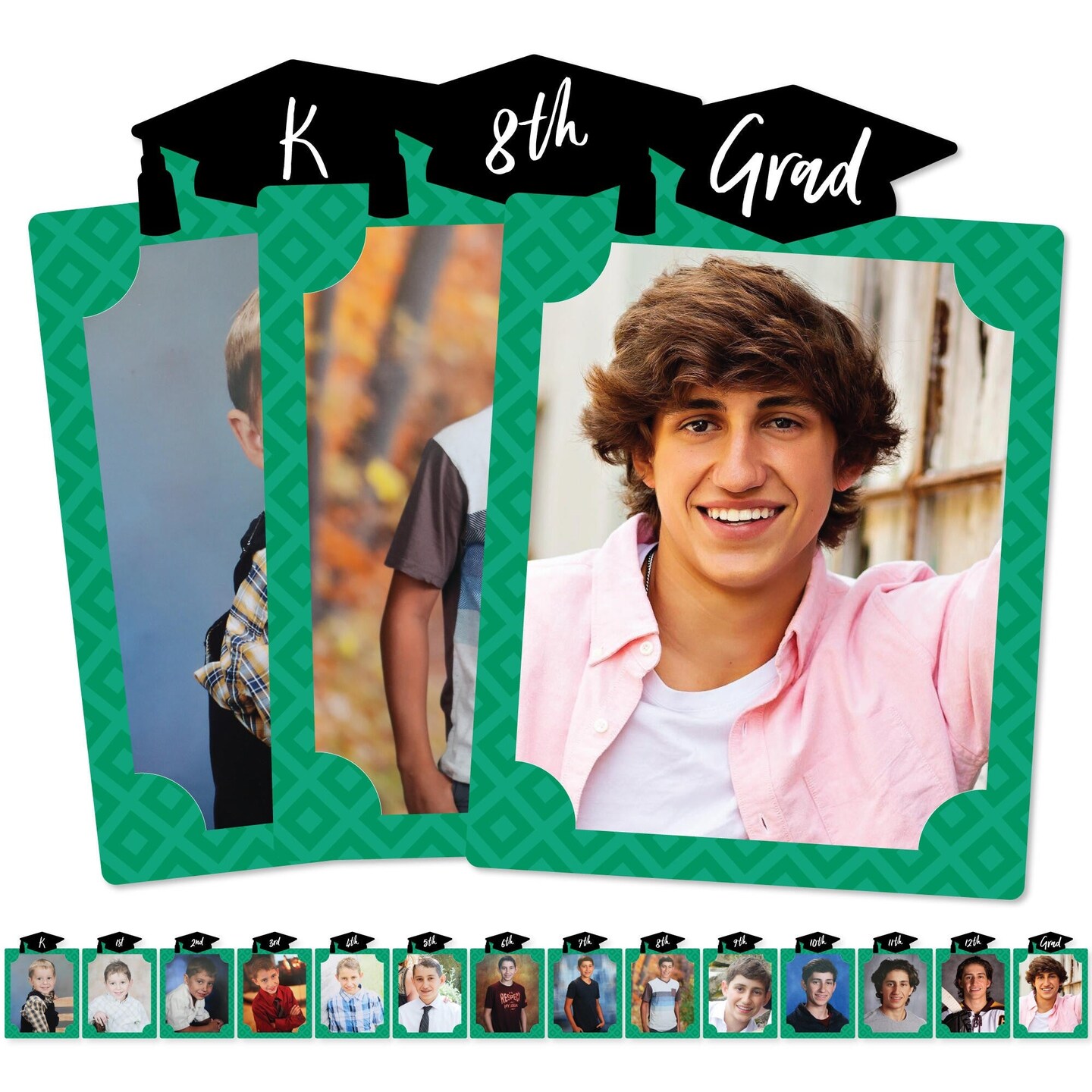 Big Dot of Happiness Green Graduation 8 x 10 inches K-12 School Photo Holder - DIY Party Decor - Picturific Display