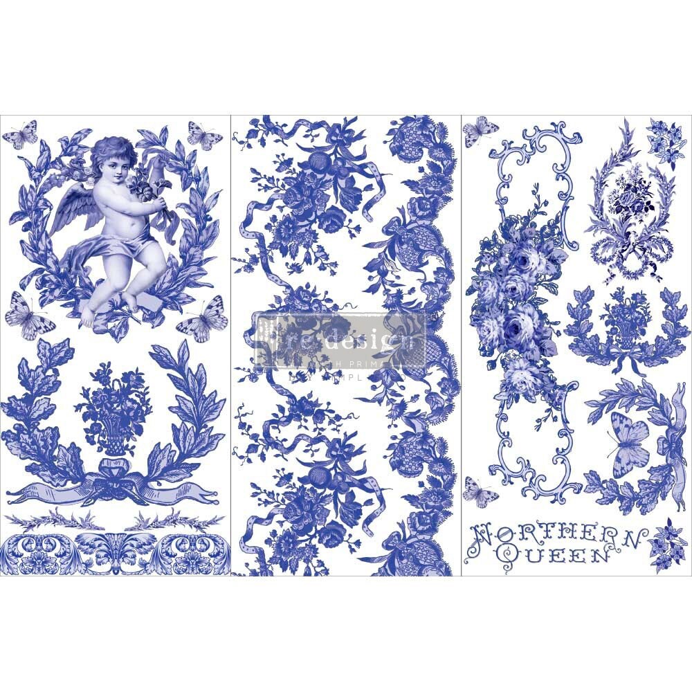 Prima Marketing Re-Design Decor Transfers 6&#x22;X12&#x22; 3/Sheets-French Bue