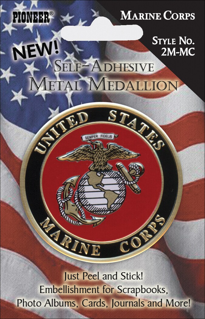 Pioneer Military Self-Adhesive Metal Medallion 2&#x22;-Marine Corps