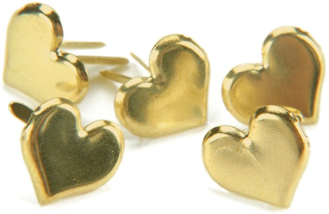 Creative Impressions Metal Paper Fasteners 50/Pkg-Hearts - Gold