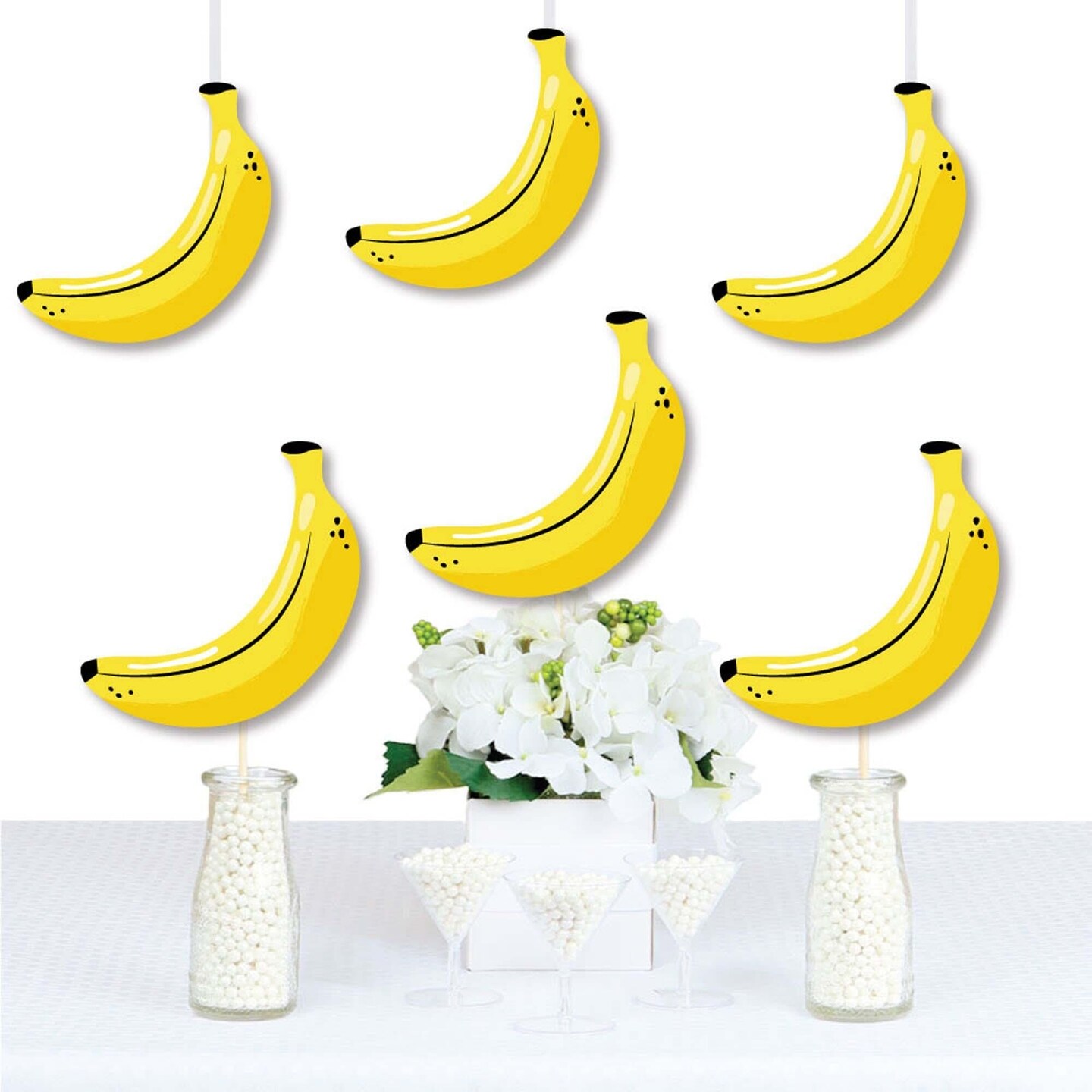Big Dot of Happiness Let's Go Bananas - Decorations DIY Tropical Party Essentials - Set of 20